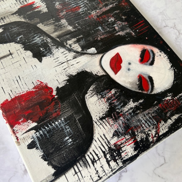 Broken Heart - Abstract Acrylic Painting of a Woman | Original Artwork 11x14 - Picture 5 of 7